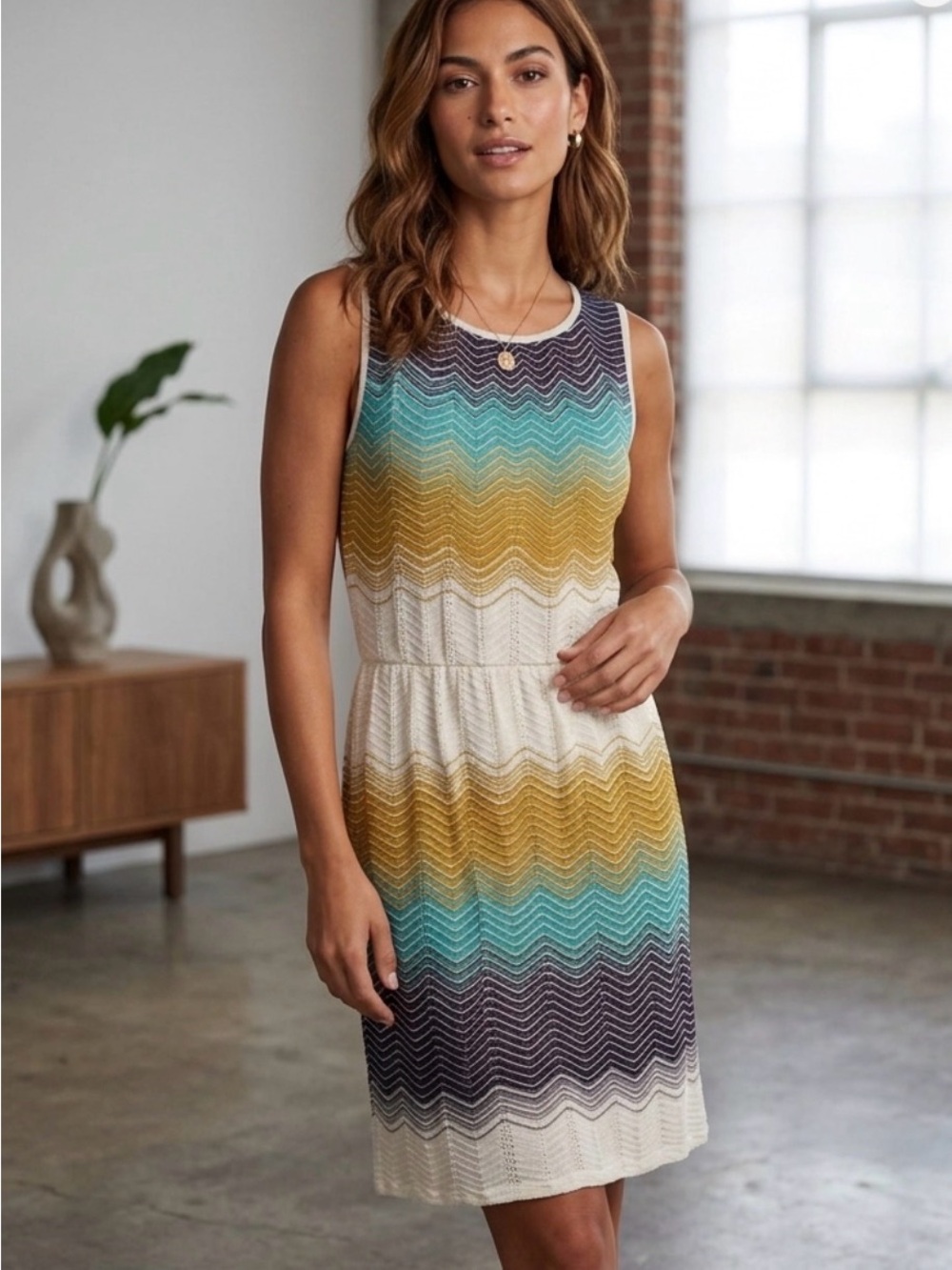 Missoni Striped Knit Sleeveless Knee-length Dress size 46